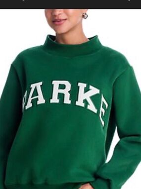 Parke NWT Palm white varsity Mockneck L/XL